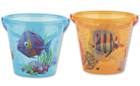 SECCHIO DIAM. 19 CM TRASPARENTE COLORATO DECORO CRAZY FISH - CM.19X19X17 (SFUSO)