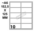 CONF. 10 BUSTE DA 10 FOGLI A6 ETICHETTE PERMANENTI 56X26MM