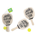RACCHETTE DA SPIAGGIA IN LEGNO C/1 PALLINA TENNIS