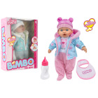 BAMBOLA SOFFICE 41CM C/BIBERON E BAVAGLIO 2ASS